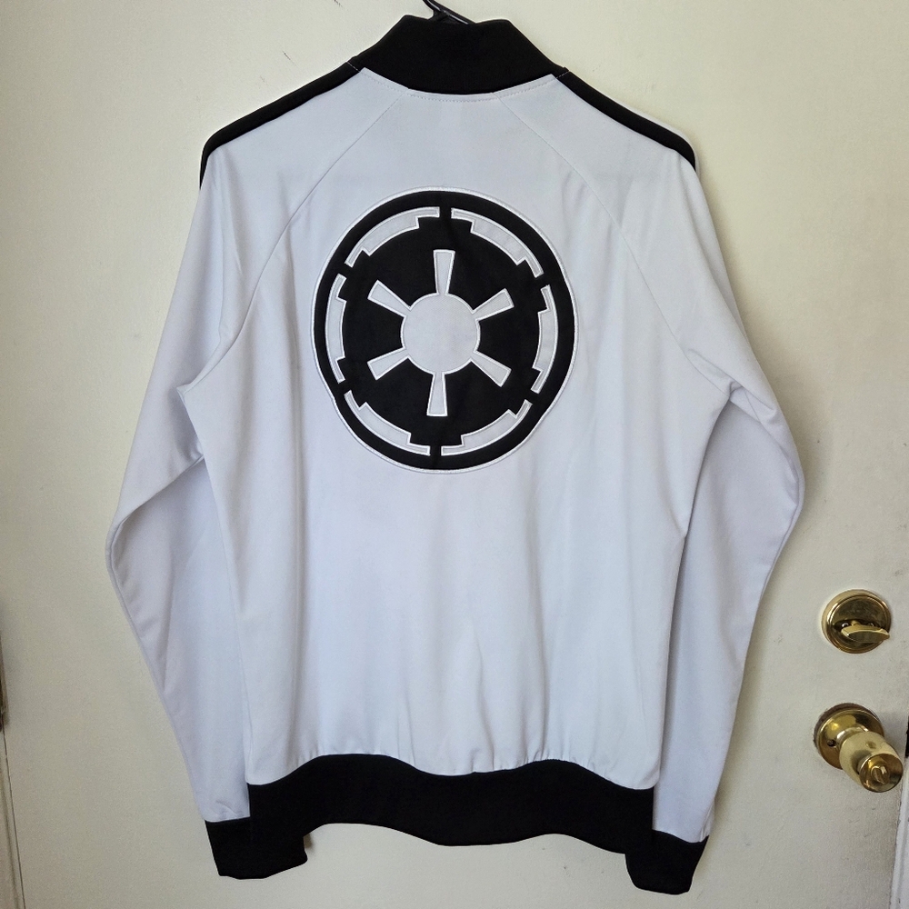 Star Wars Empire Imperial Dark Side Track Jacket Sz Sm White w/Black Stripes EUC - Picture 3 of 12